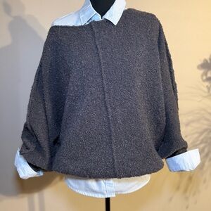 So Me Charcoal Gray Textured Knit Sweater NWT S